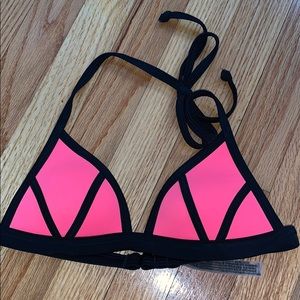 Pink push up triangle bikini top